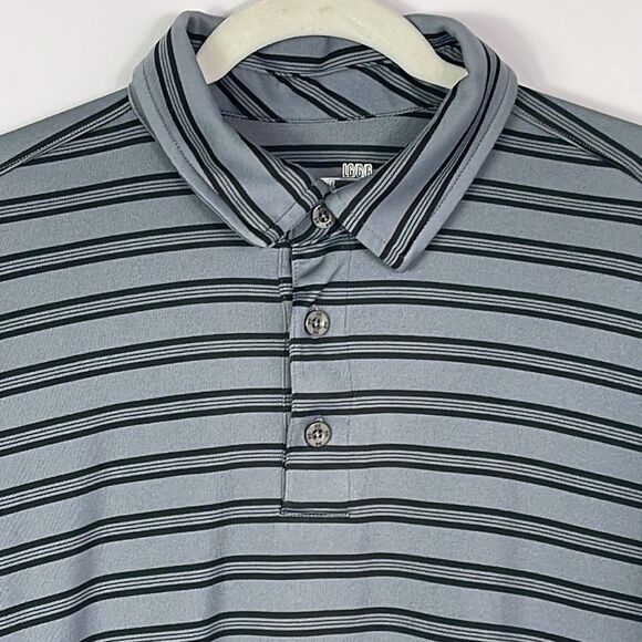 Under Armour Men’s Size Large Striped Dri-fit Polo, gray/black - Picture 2 of 6